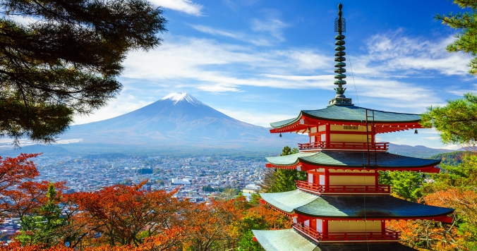 Mt. Fuji with Chureito Pagoda, Fujiyoshida, Japan